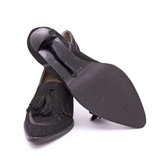 DKNY Black Stiletto Kilt Pointed Toe Pumps - Picture 5 of 12